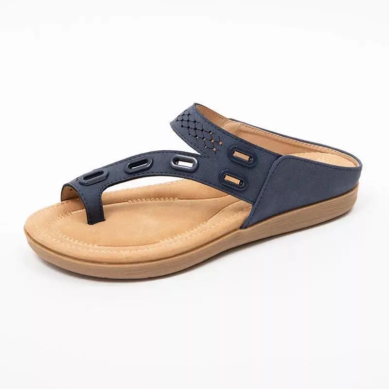 Women's Teal Metal Toe Flat Sandals Summer - Image 5
