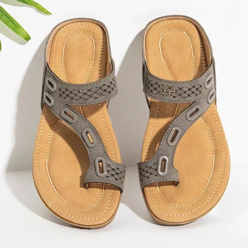 Women's Teal Metal Toe Flat Sandals Summer — feature 5