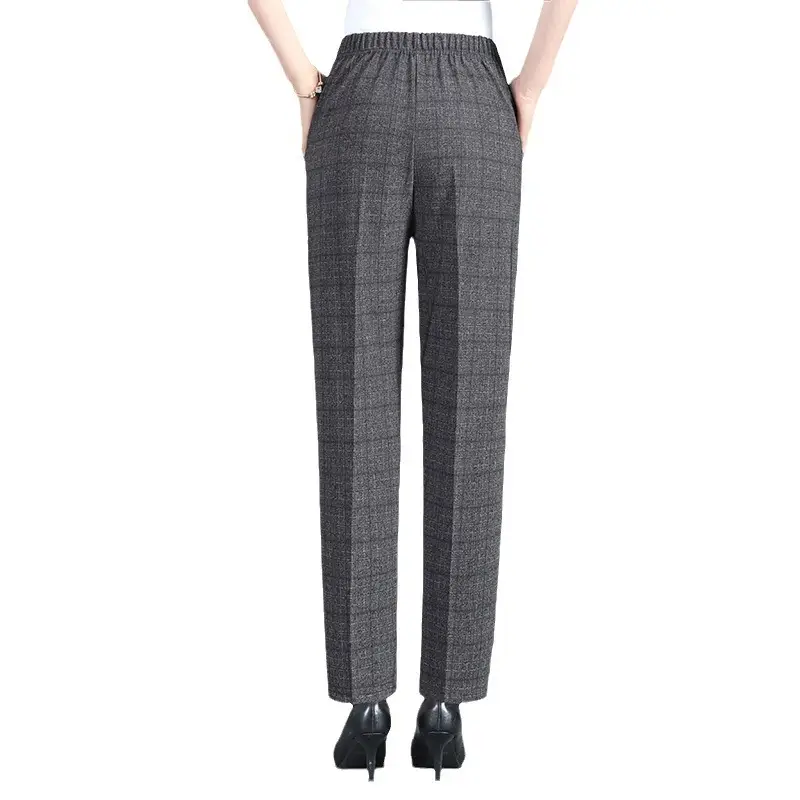 Mom Pants Spring Autumn Long Pants Loose Large Size Elastic High Waist - Image 9