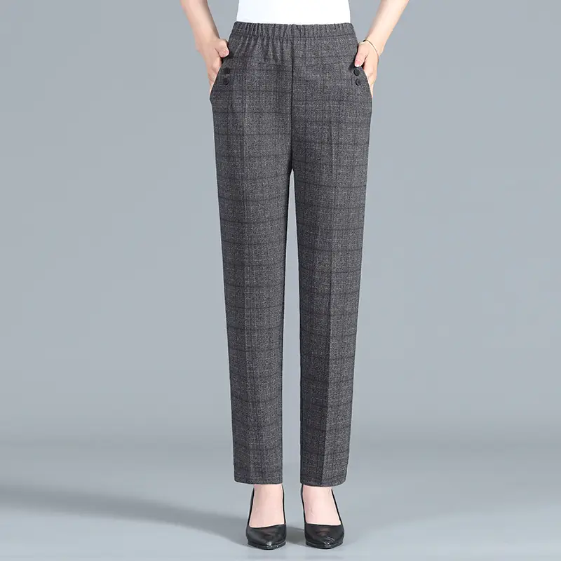 Mom Pants Spring Autumn Long Pants Loose Large Size Elastic High Waist - Image 2