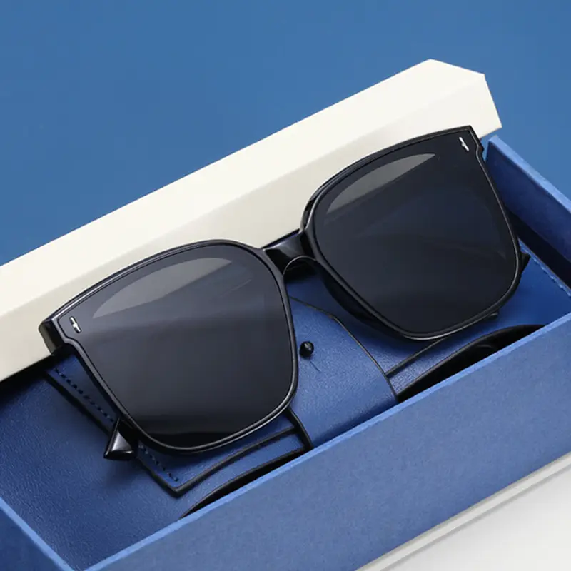 Women Sunglasses Anti-UV Big Face High End Grey