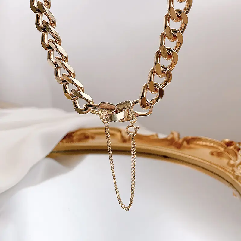 Silver Buckle Chain Necklace for Women