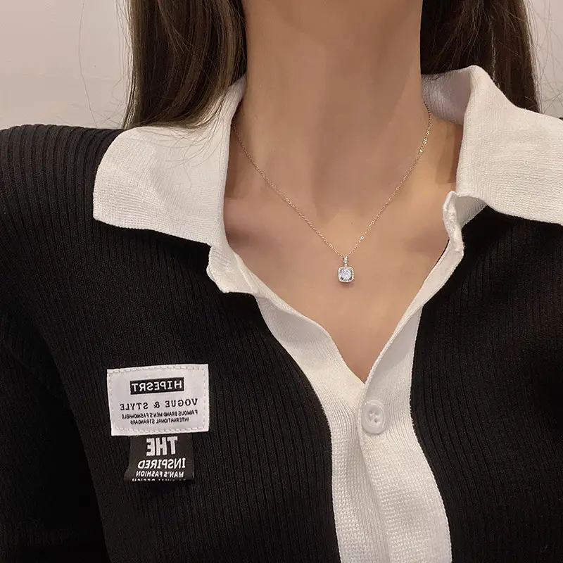 Silver Buckle Chain Necklace for Women — feature 1