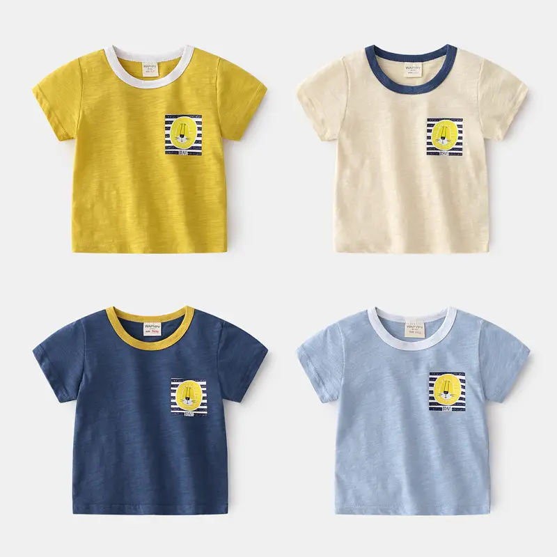 Boys Blue Cartoon T-Shirt 2022 Summer - Image 3