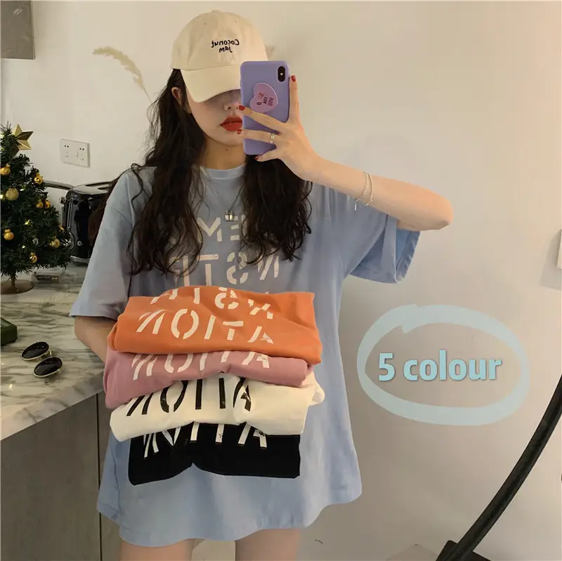 Women Korean Style Loose Fit T-Shirt 2025 Summer — feature 30