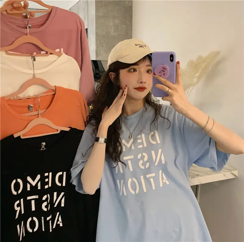 Women Korean Style Loose Fit T-Shirt 2025 Summer — feature 35