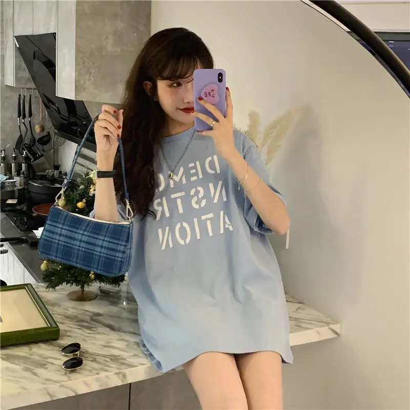 Women Korean Style Loose Fit T-Shirt 2025 Summer — feature 36