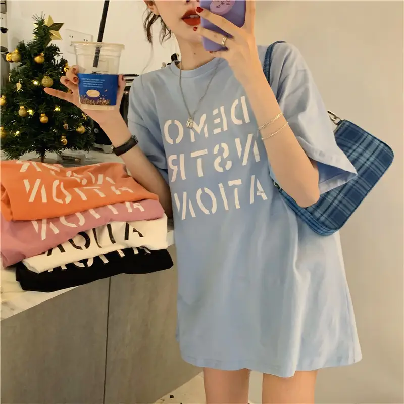 Women Korean Style Loose Fit T-Shirt 2025 Summer — feature 37