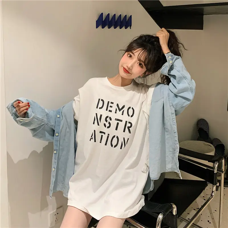 Women Korean Style Loose Fit T-Shirt 2025 Summer — feature 47