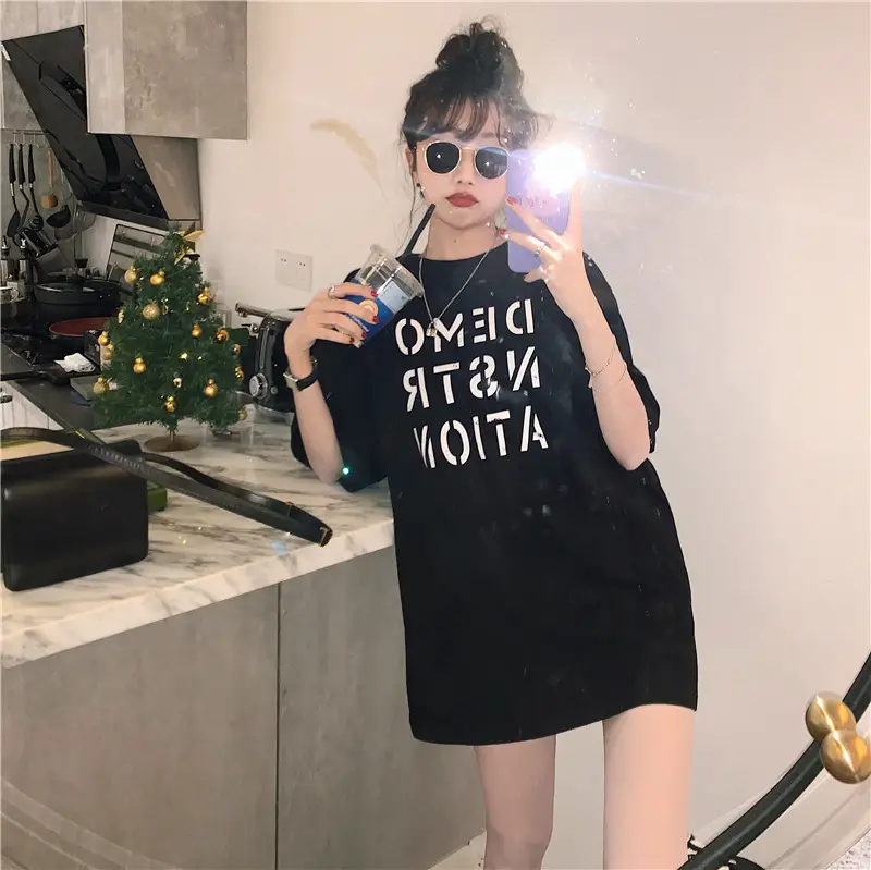 Women Korean Style Loose Fit T-Shirt 2025 Summer — feature 57