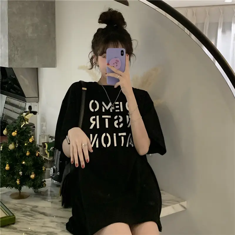 Women Korean Style Loose Fit T-Shirt 2025 Summer — feature 63