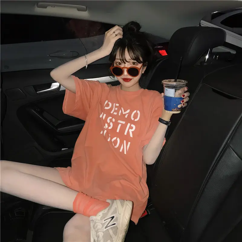 Women Korean Style Loose Fit T-Shirt 2025 Summer - Image 5