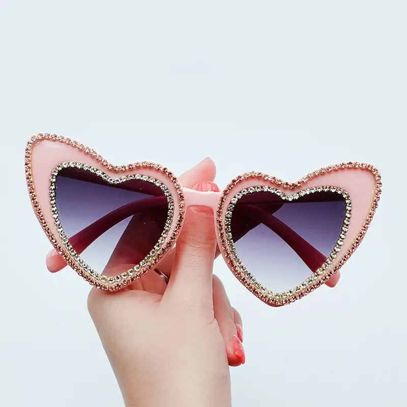 Heart Shaped Diamond Sunglasses for Women