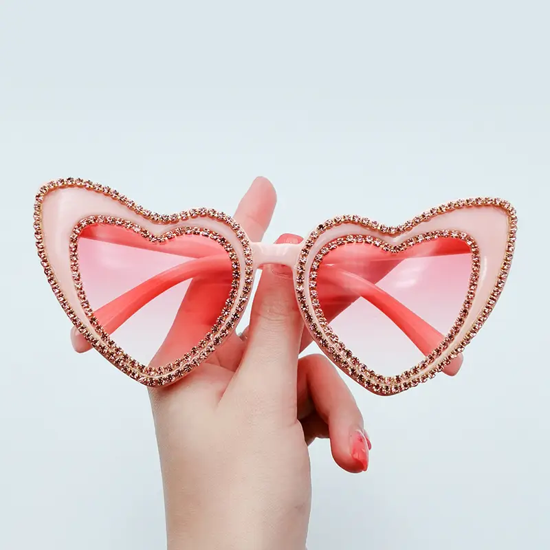 Heart Shaped Diamond Sunglasses for Women