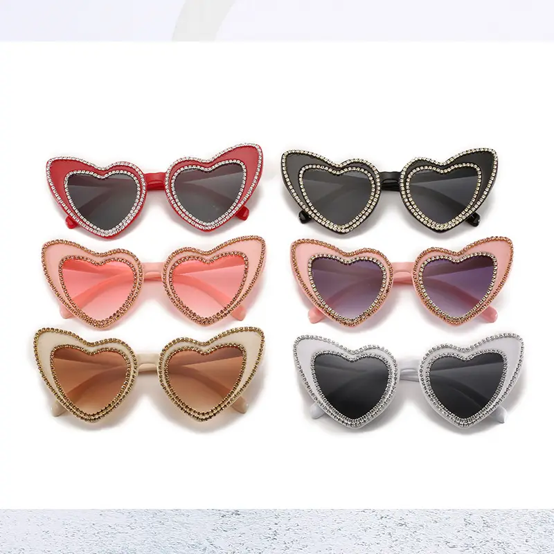 Heart Shaped Diamond Sunglasses for Women