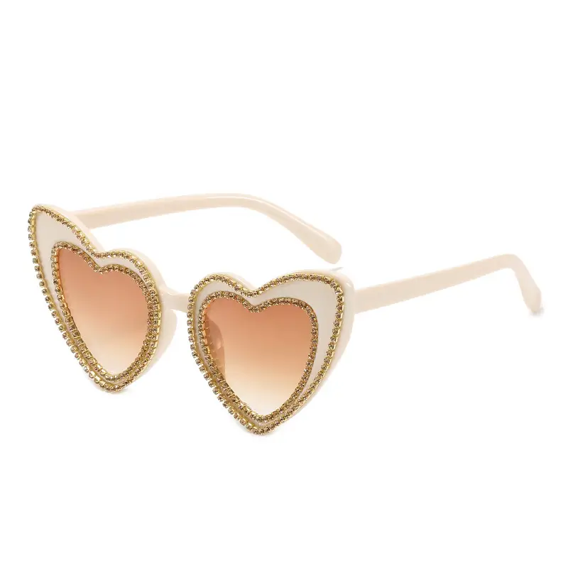 Heart Shaped Diamond Sunglasses for Women