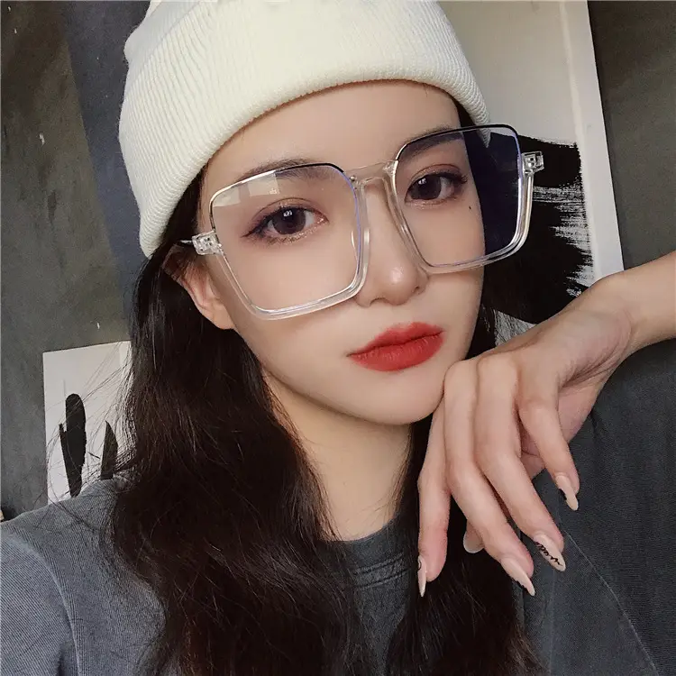 Square Big Frame Sunglasses for Women Men Yellow Lens
