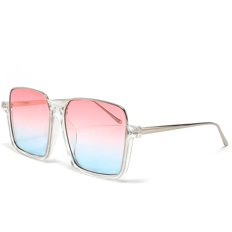 Square Big Frame Sunglasses for Women Men Yellow Lens