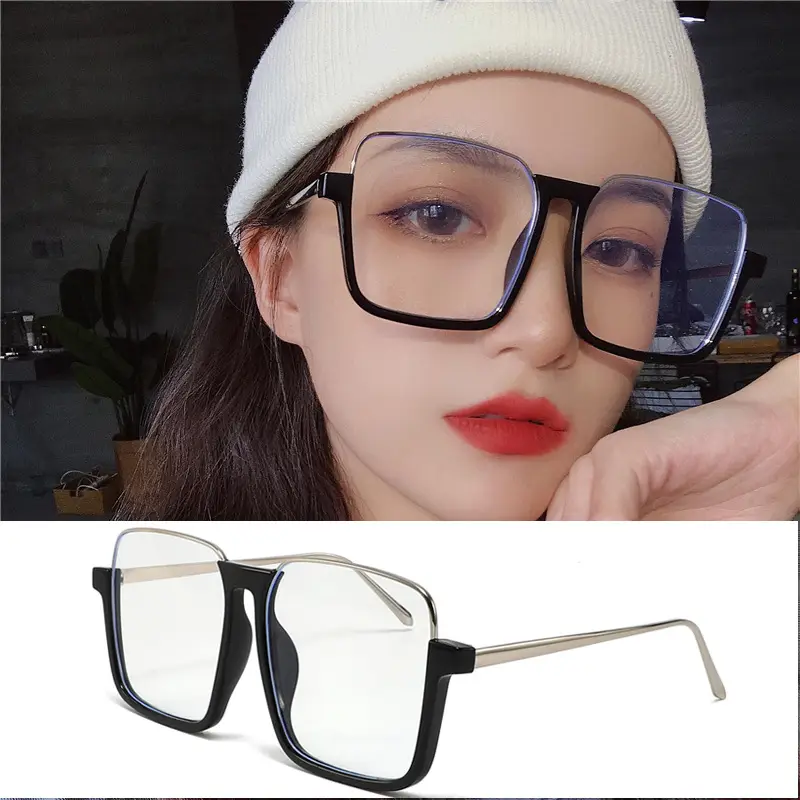 Square Big Frame Sunglasses for Women Men Yellow Lens
