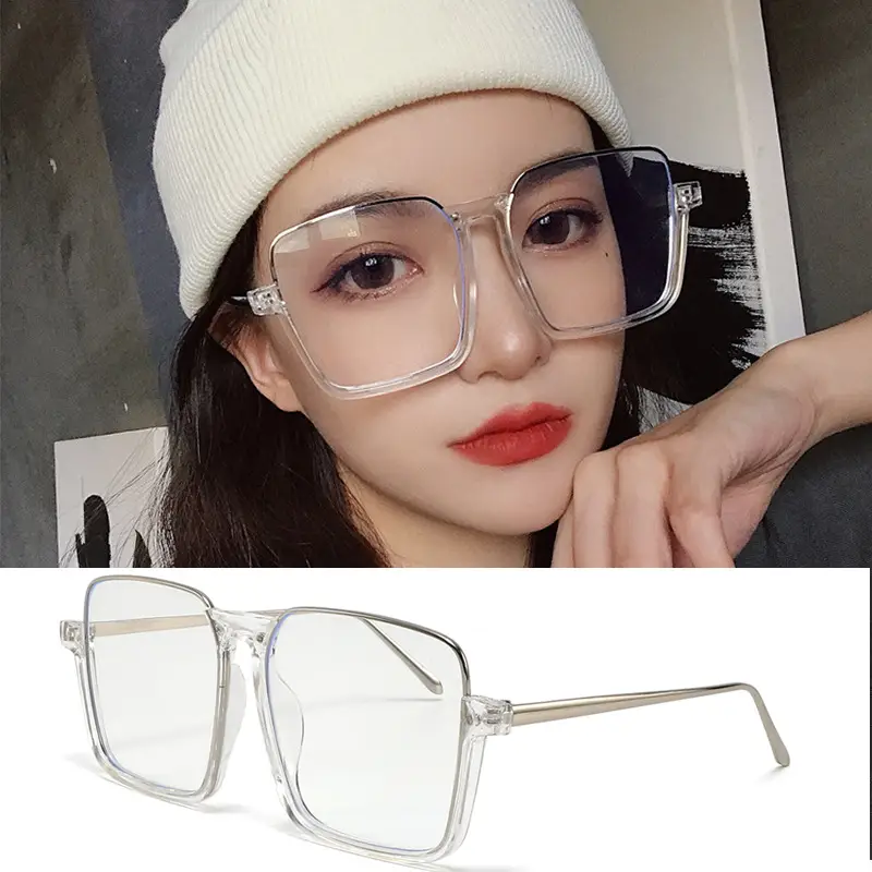 Square Big Frame Sunglasses for Women Men Yellow Lens