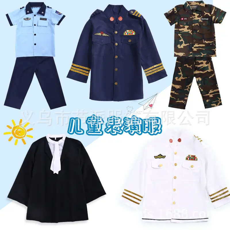 Kids Firefighter Red Pilot Suit Set with Hat - Image 3