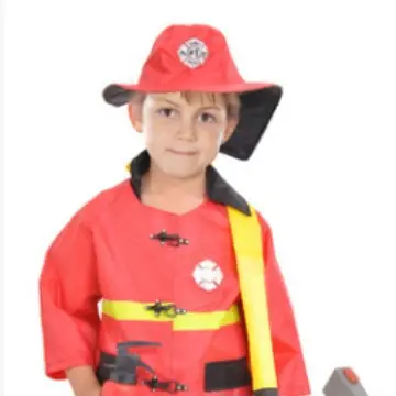 Kids Firefighter Red Pilot Suit Set with Hat - Image 7