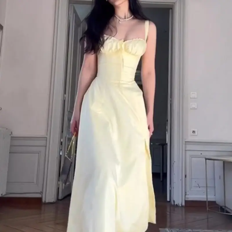 Blue Slit Long Dress for Women Spring Wear — feature 37