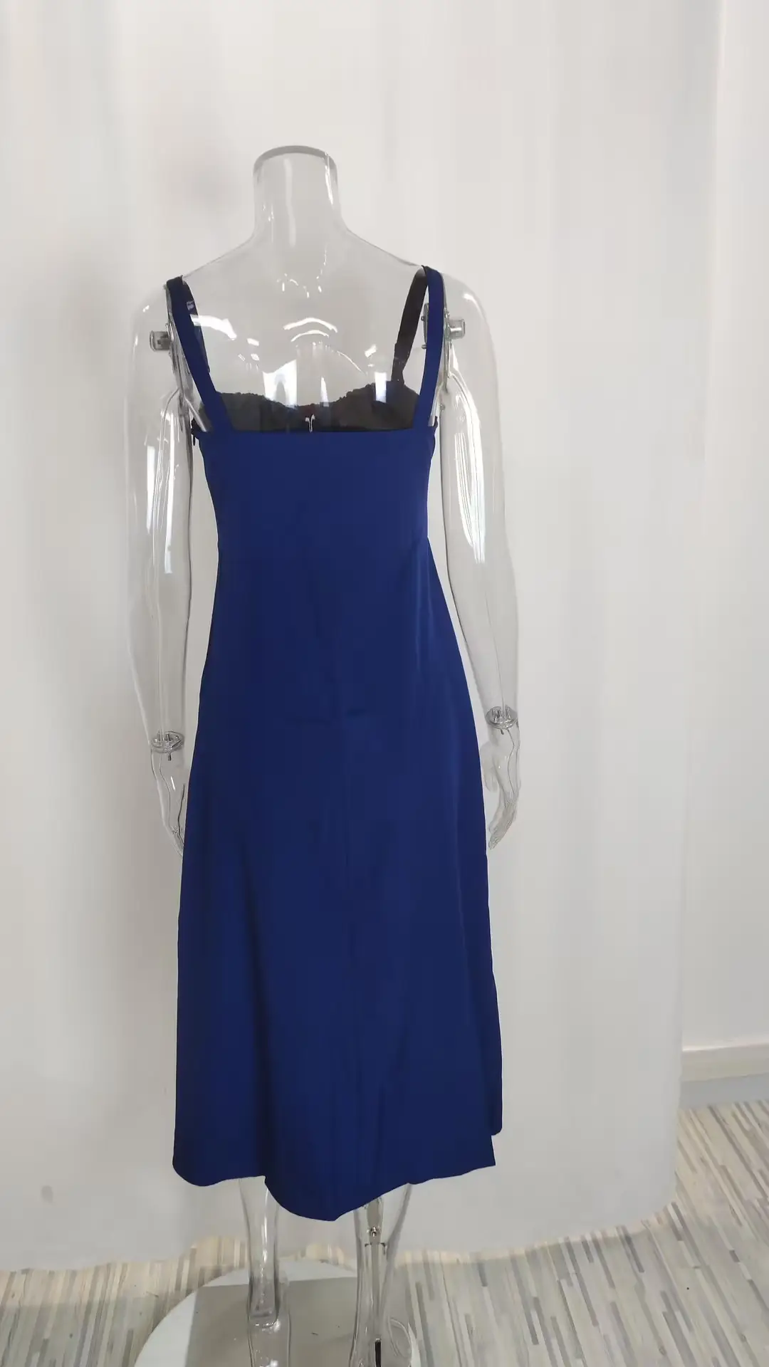 Blue Slit Long Dress for Women Spring Wear — feature 53