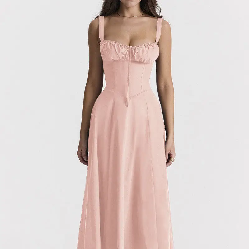 Blue Slit Long Dress for Women Spring Wear