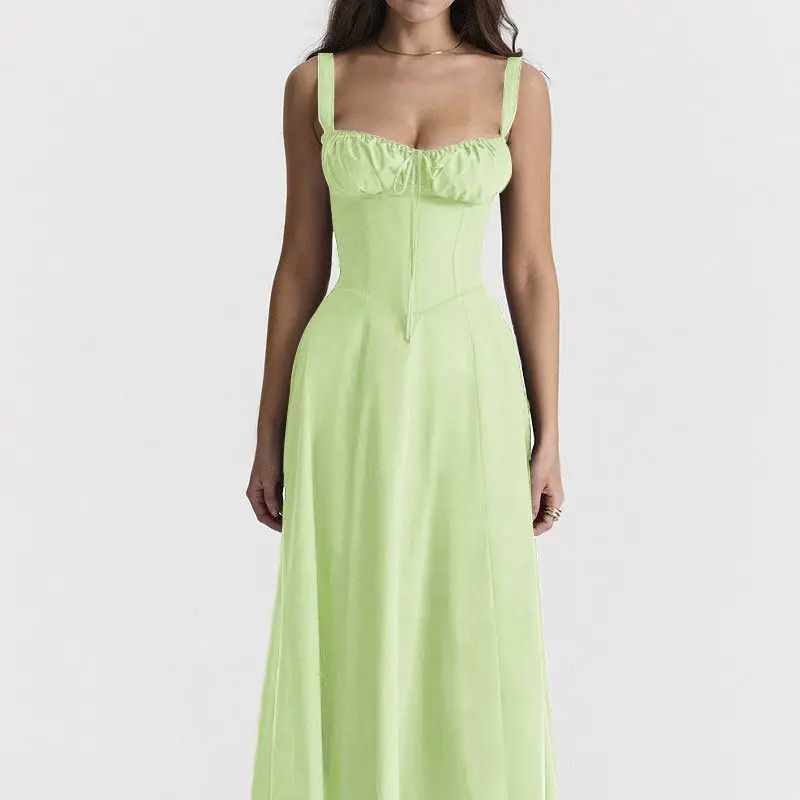 Blue Slit Long Dress for Women Spring Wear