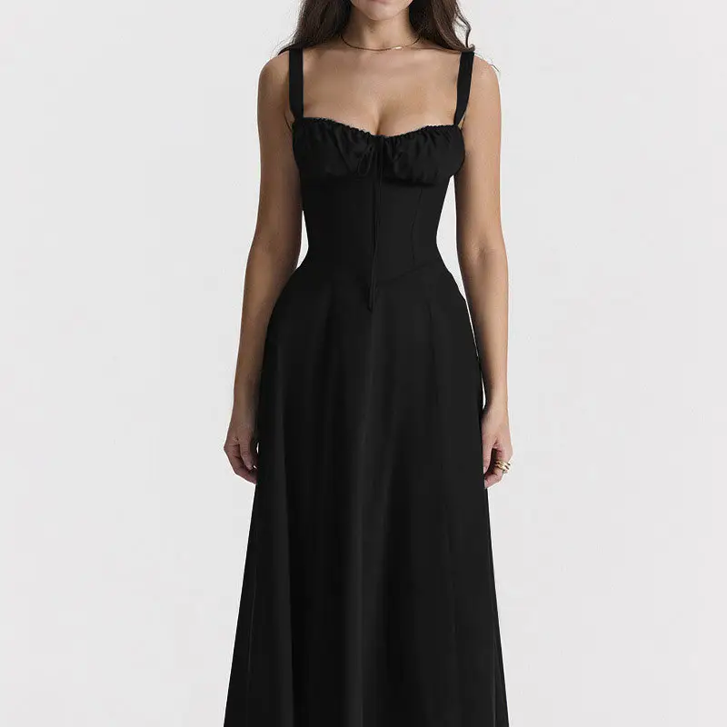 Blue Slit Long Dress for Women Spring Wear
