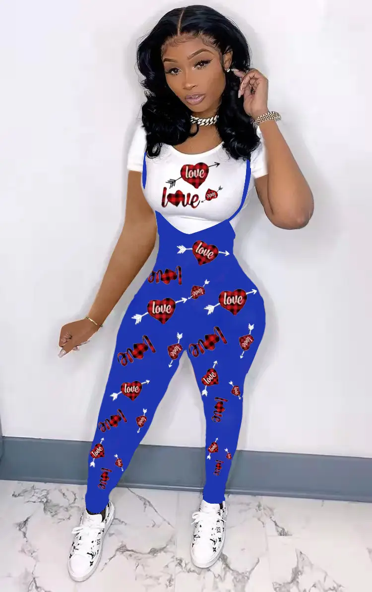 Women Printed Three Quarter Sleeve Suit Red Plaid Pants White Sneakers — feature 11