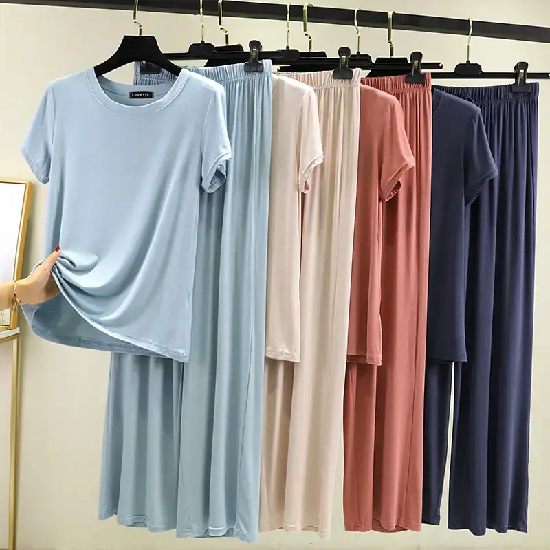 Women's Pink Modal Two-Piece Sleepwear Set
