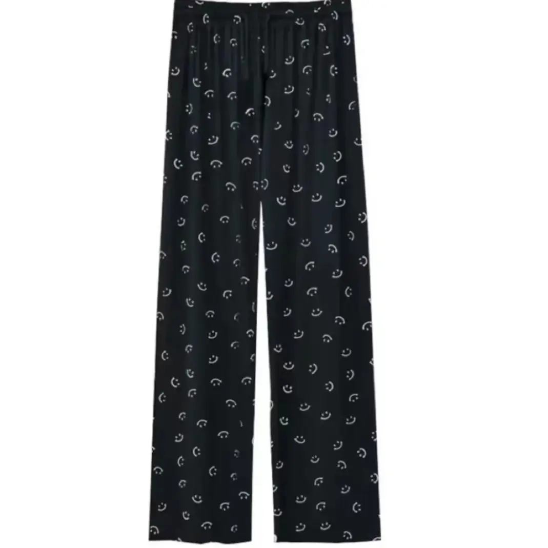 Women's Black Wide Leg Pants with High Waist Draping - Image 11