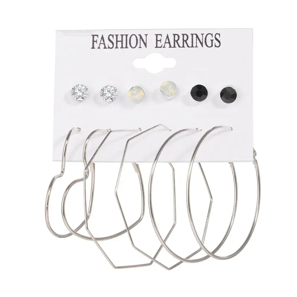 Pearl Tassel Earrings Set Gold Plated 6 Pcs - Image 3
