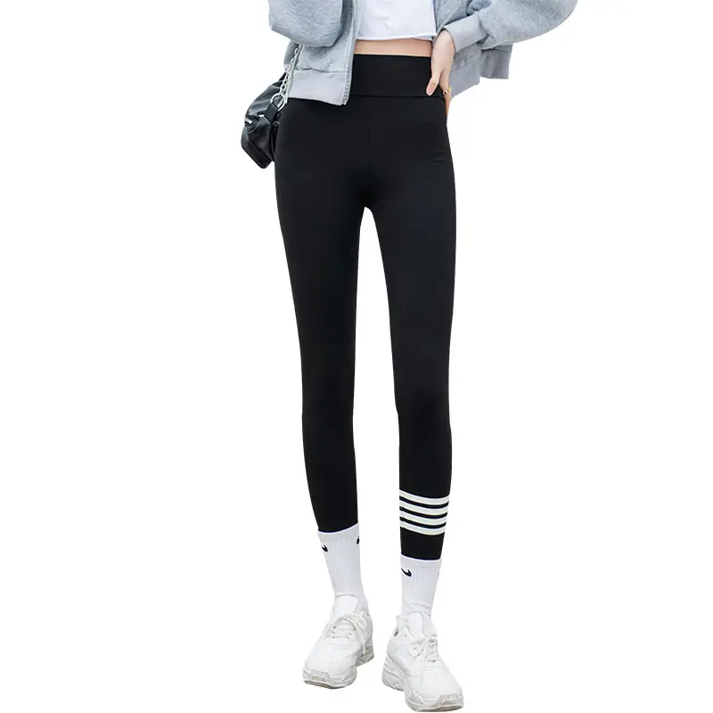 Plus Size Black Shark Leggings High Waist Crop - Image 9