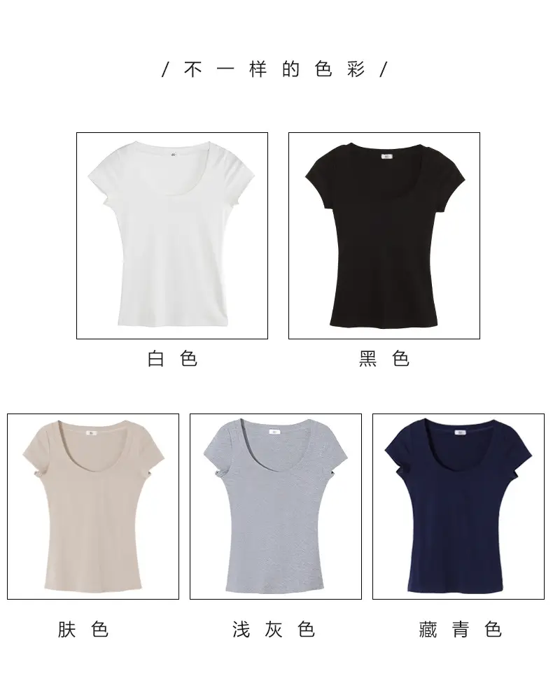 Women Cotton Round Neck T-Shirt Red 2025 Summer — feature 14