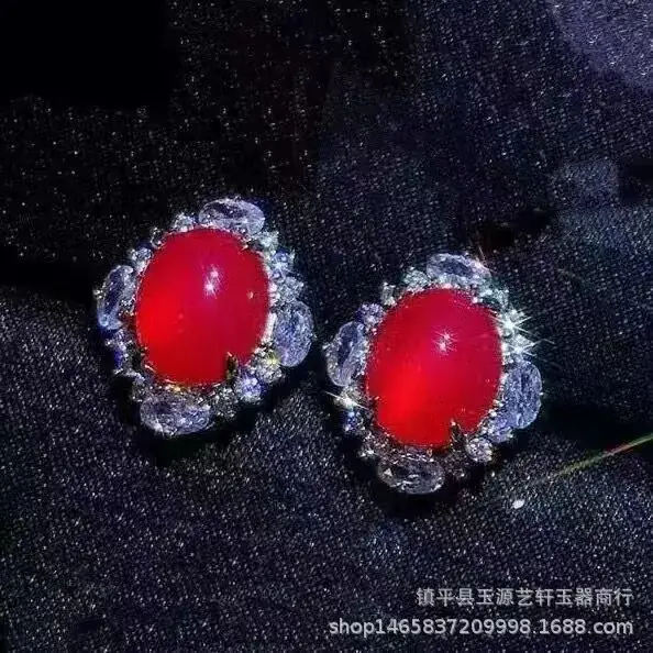 Women's Green Chalcedony Earrings with Ice Jade & Tassel Design - Image 10