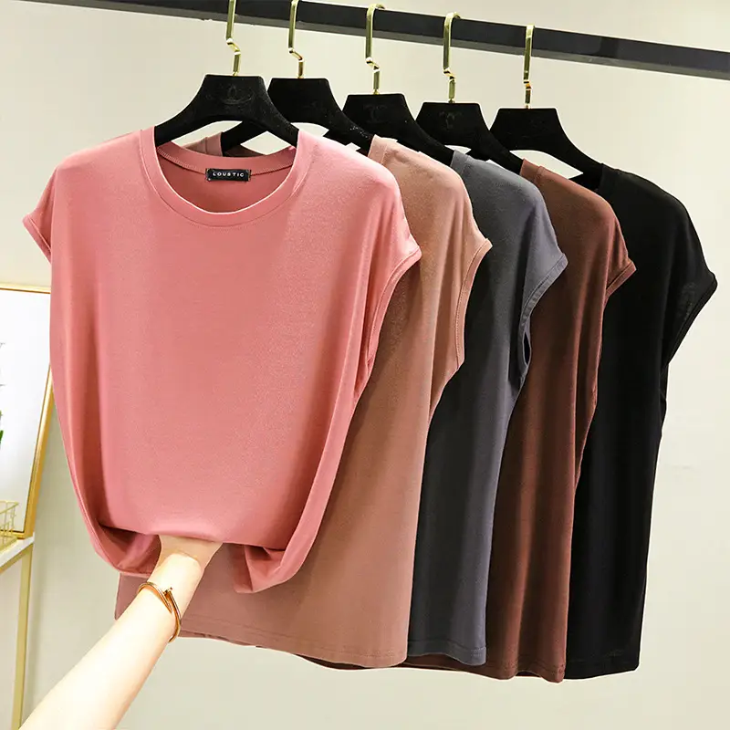 Women's Blue Sleeveless T-Shirt Summer 2021 - Image 11