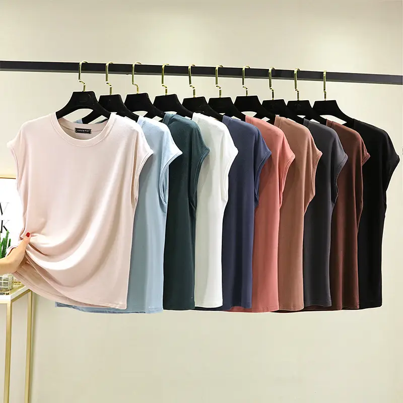 Women's Blue Sleeveless T-Shirt Summer 2021 - Image 12