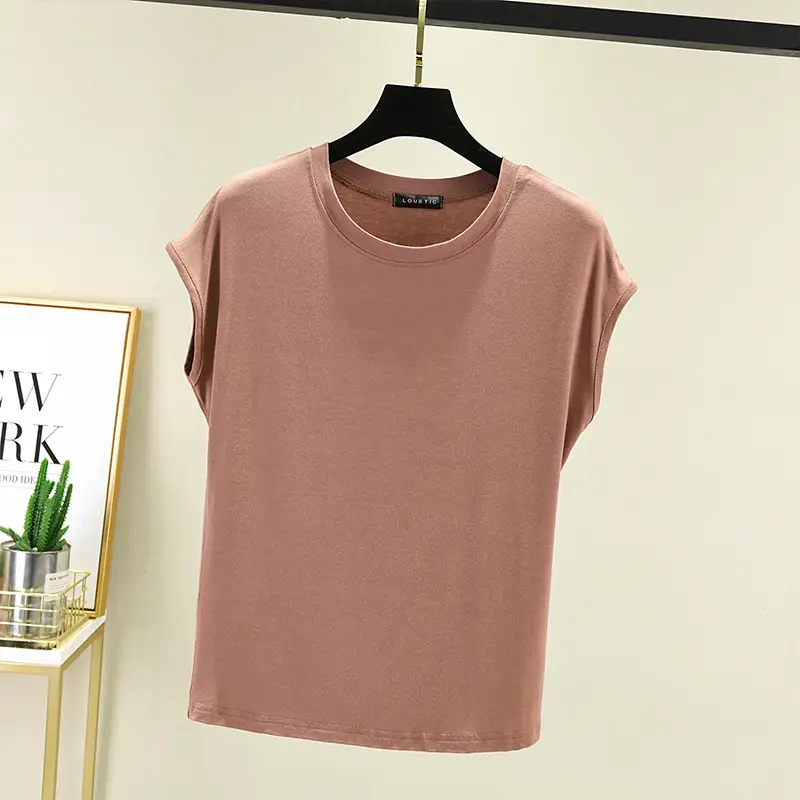 Women's Blue Sleeveless T-Shirt Summer 2021 - Image 13
