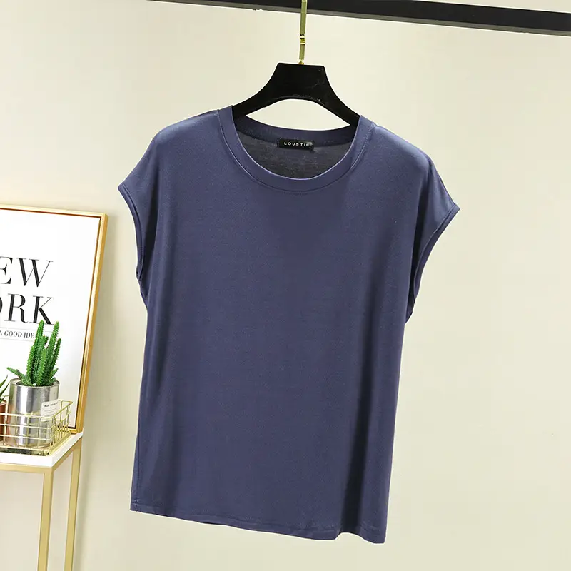 Women's Blue Sleeveless T-Shirt Summer 2021 - Image 14