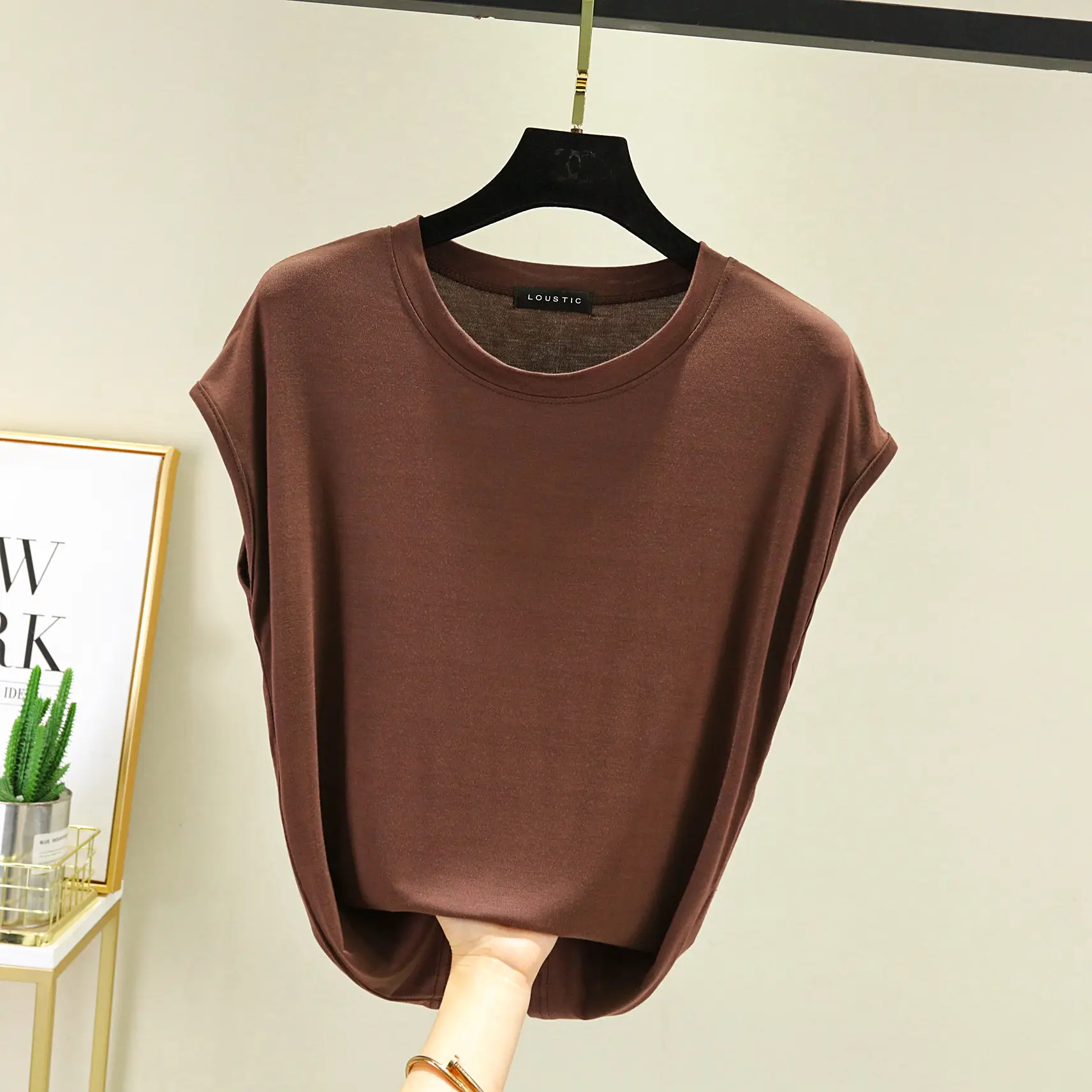 Women's Blue Sleeveless T-Shirt Summer 2021 - Image 10