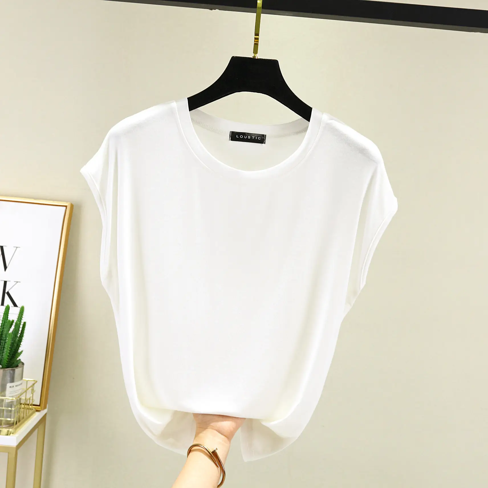 Women's Blue Sleeveless T-Shirt Summer 2021 - Image 2