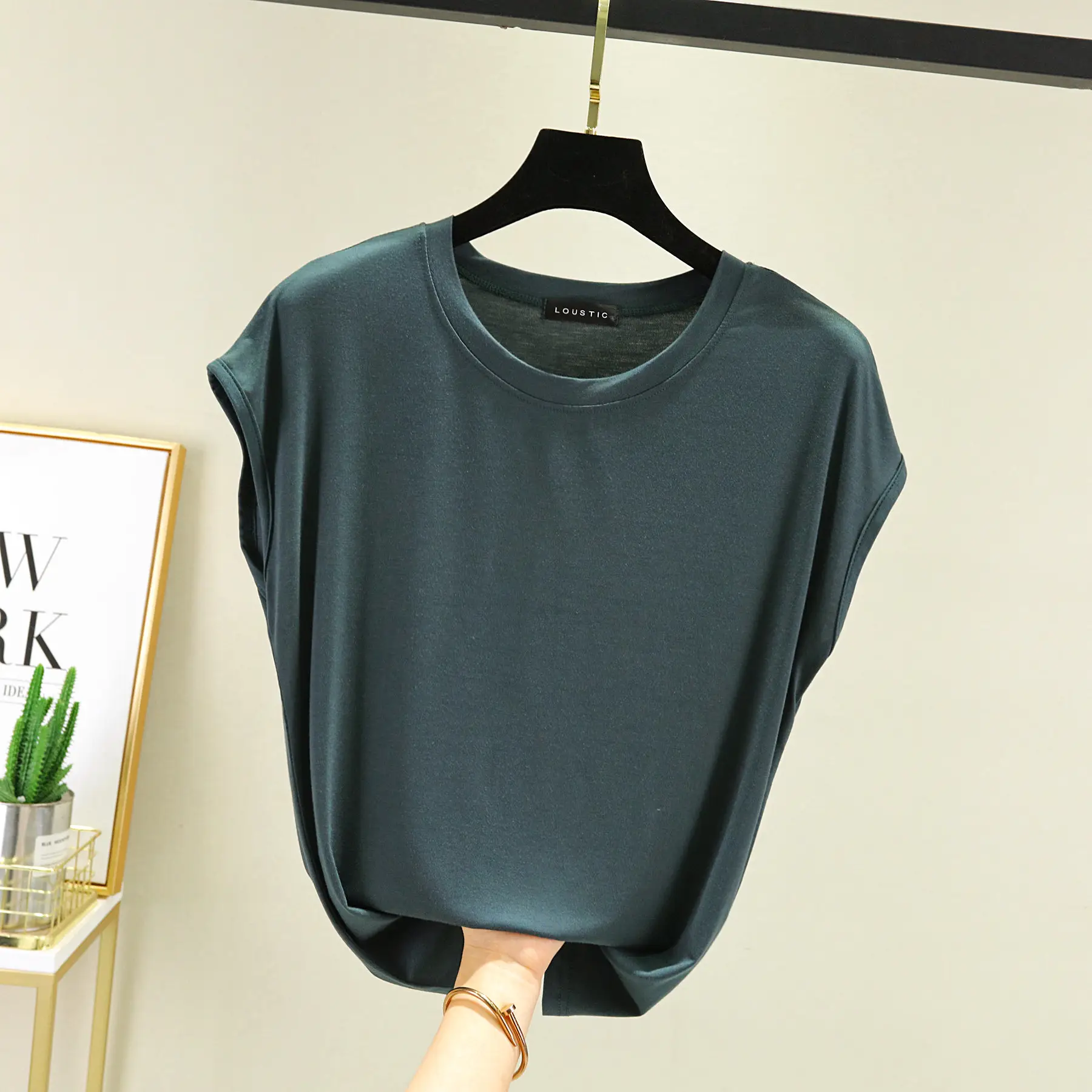 Women's Blue Sleeveless T-Shirt Summer 2021 - Image 5