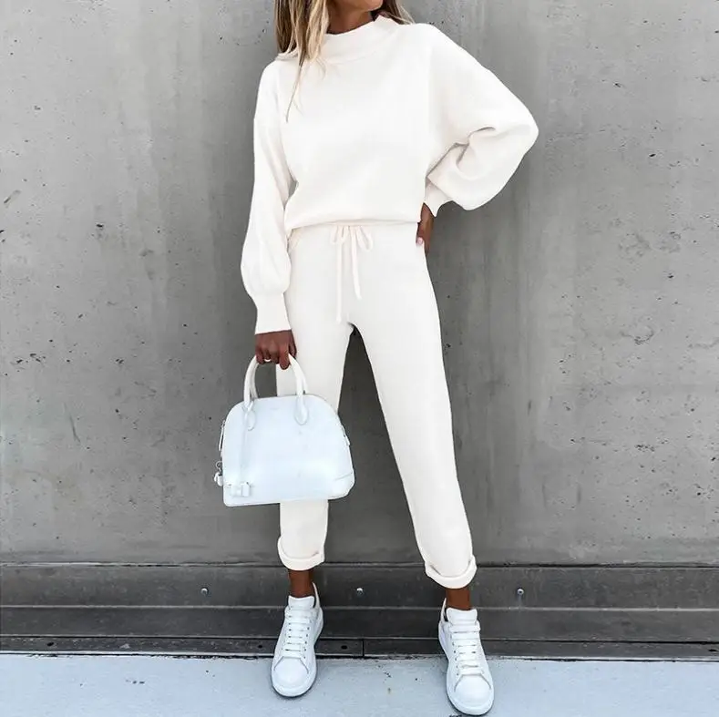 Women Grey Sweatpants Set Fall Winter Casual Two-Piece — feature 11