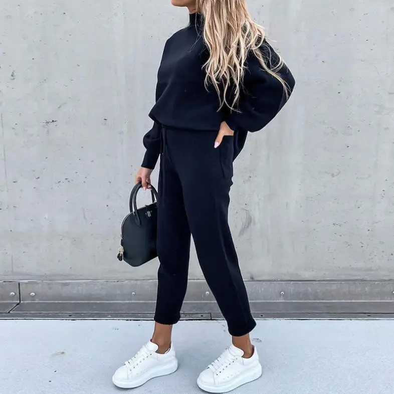 Women Grey Sweatpants Set Fall Winter Casual Two-Piece — feature 8