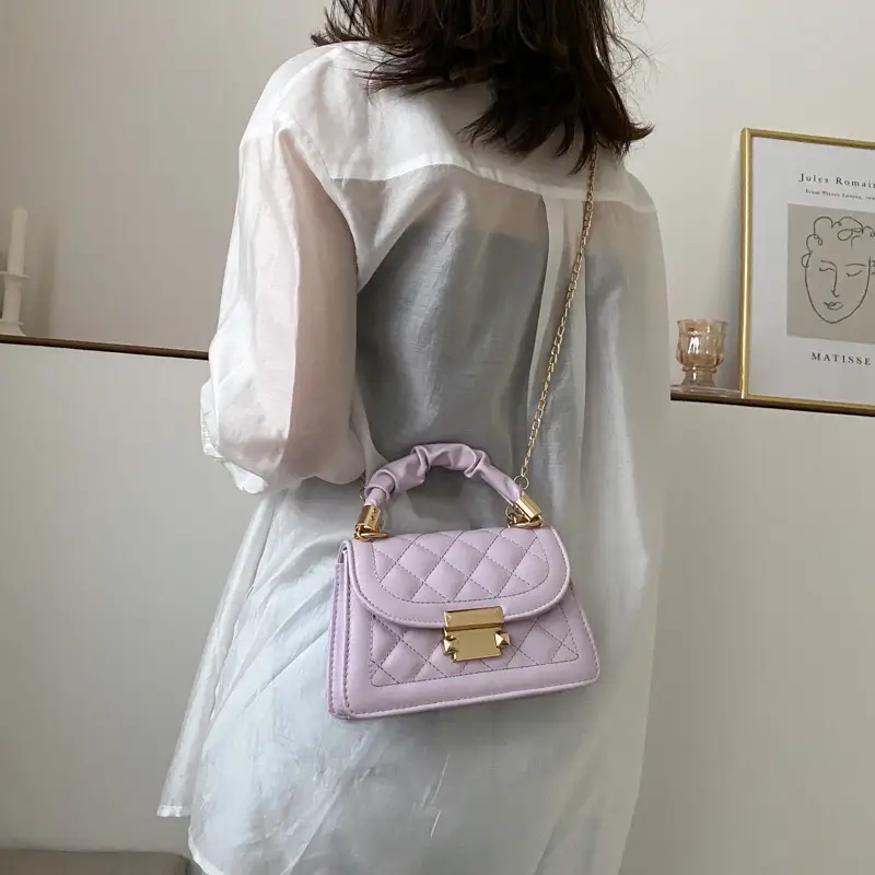 Black Quilted PU Shoulder Bag for Women 2020 - Image 5