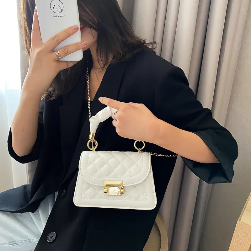 Black Quilted PU Shoulder Bag for Women 2020 - Image 7