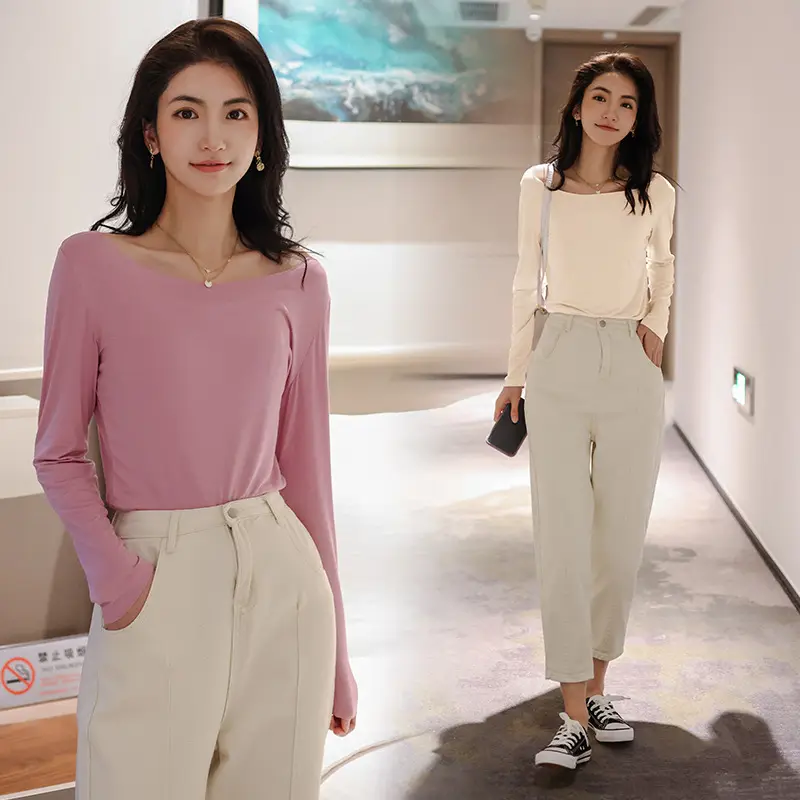 New Korean Style Black Long Sleeve T-Shirt for Women - Image 10